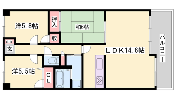 フレイグランス田寺の物件間取画像